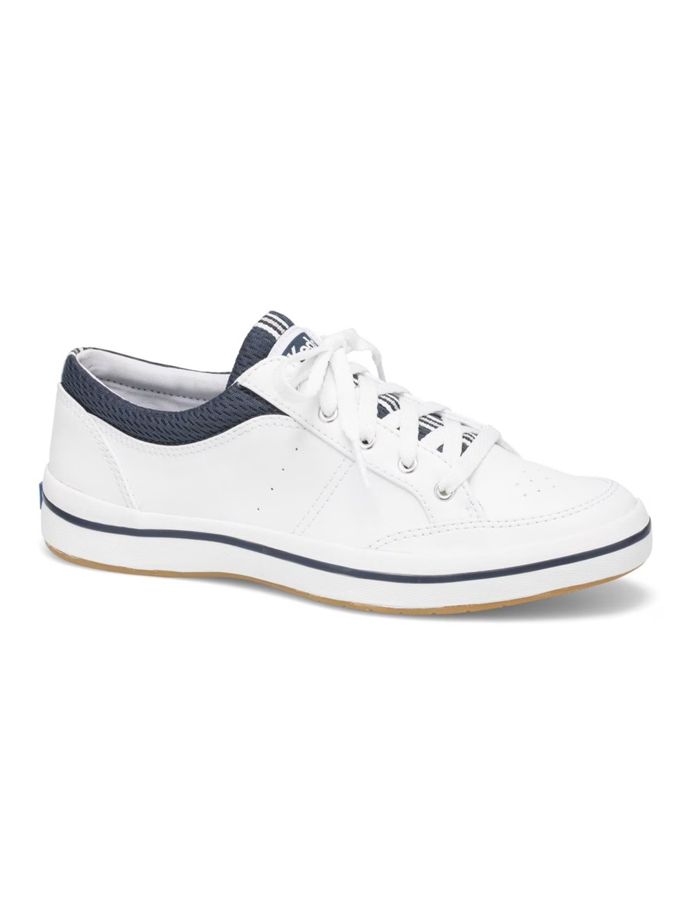 KEDS White Comfort Logo Perforated Eyelet Rebel Round Toe Lace Up Sneakers 9.5